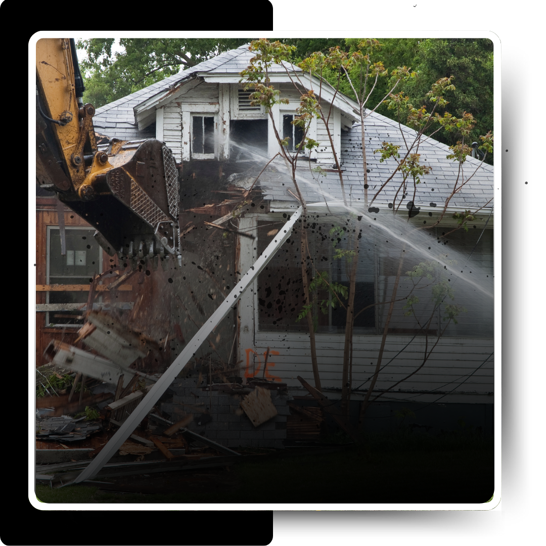 An demolished house