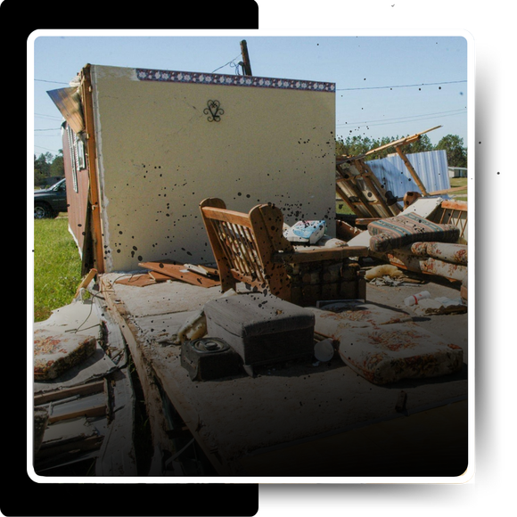 A demolished mobile house