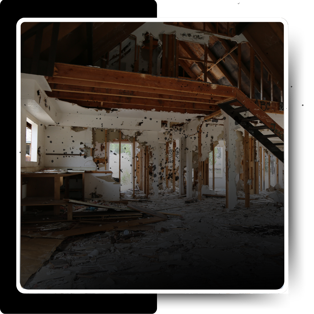 A demolished interior