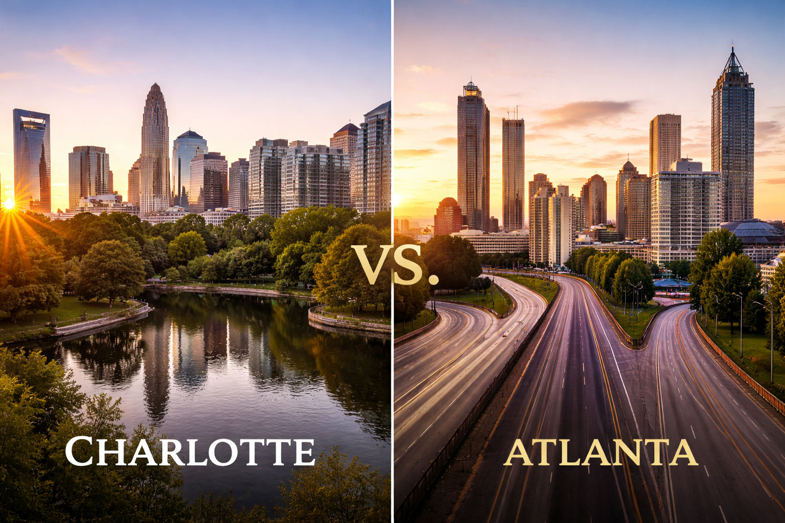 Charlotte vs. Atlanta skylines (2026) for luxury real estate market analysis