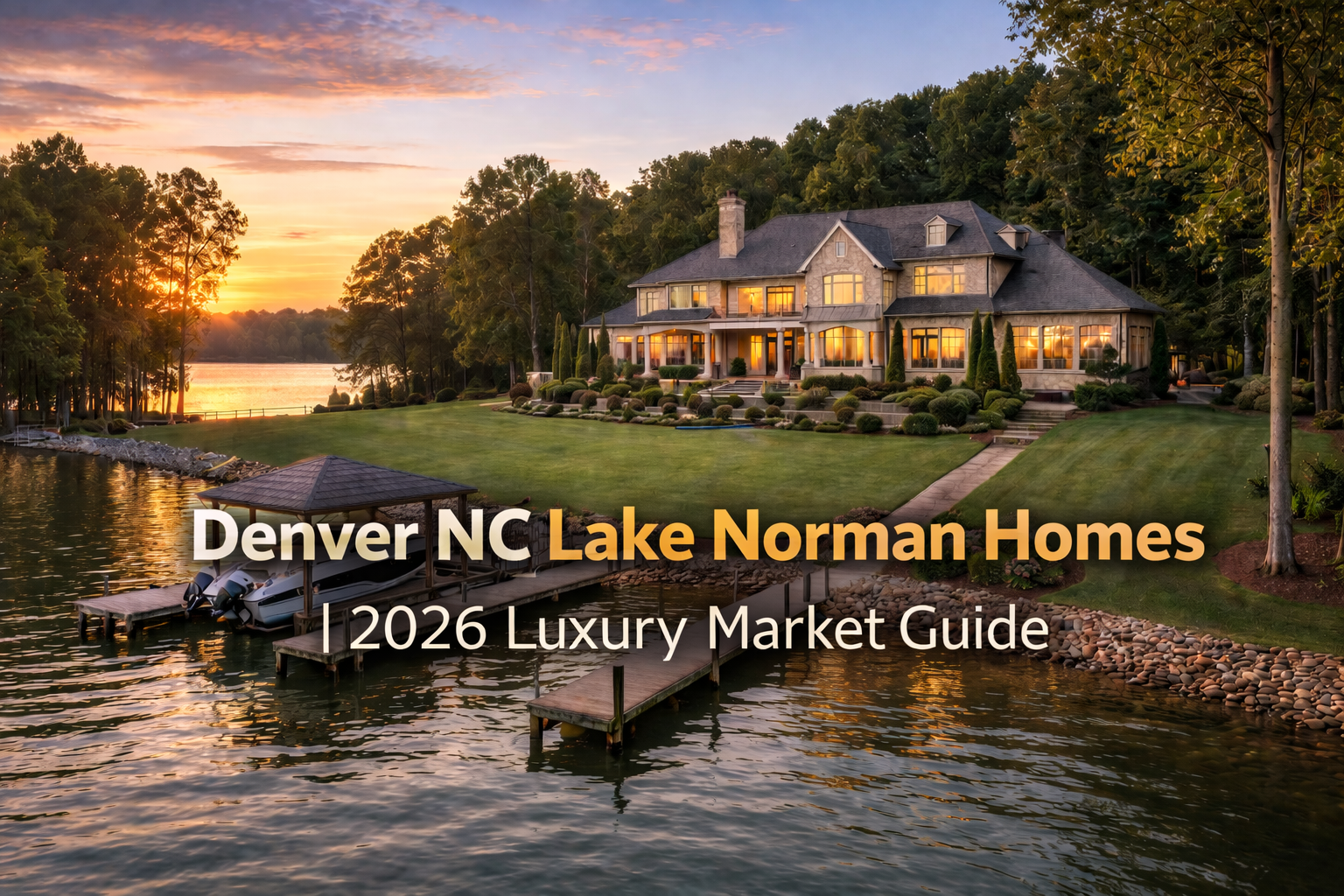 Lake Norman luxury home in Denver NC featuring waterfront access, private dock, and Lincoln County