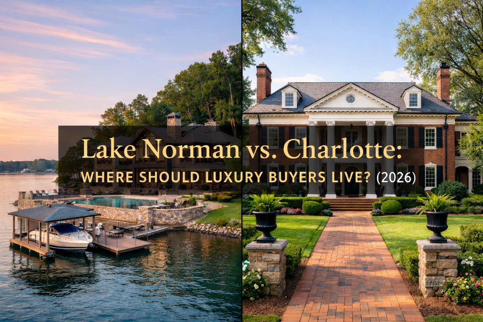 Lake Norman vs. Charlotte luxury homes (2026): waterfront living vs. Myers Park & SouthPar