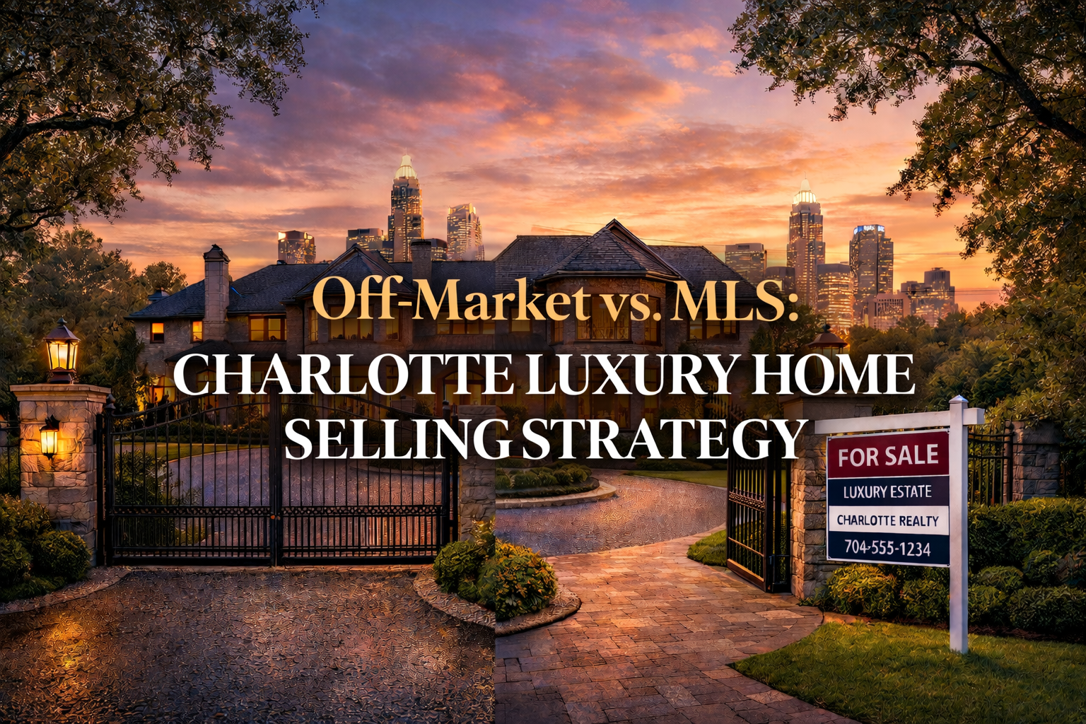 Luxury home in Myers Park Charlotte NC illustrating the choice between off-market privacy and MLS exposure for selling strategy 2026
