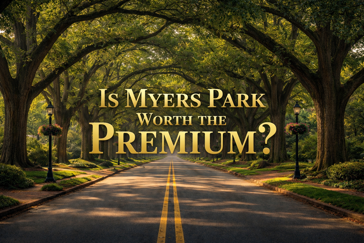 Tree canopy over Queens Road West in Myers Park, Charlotte, NC