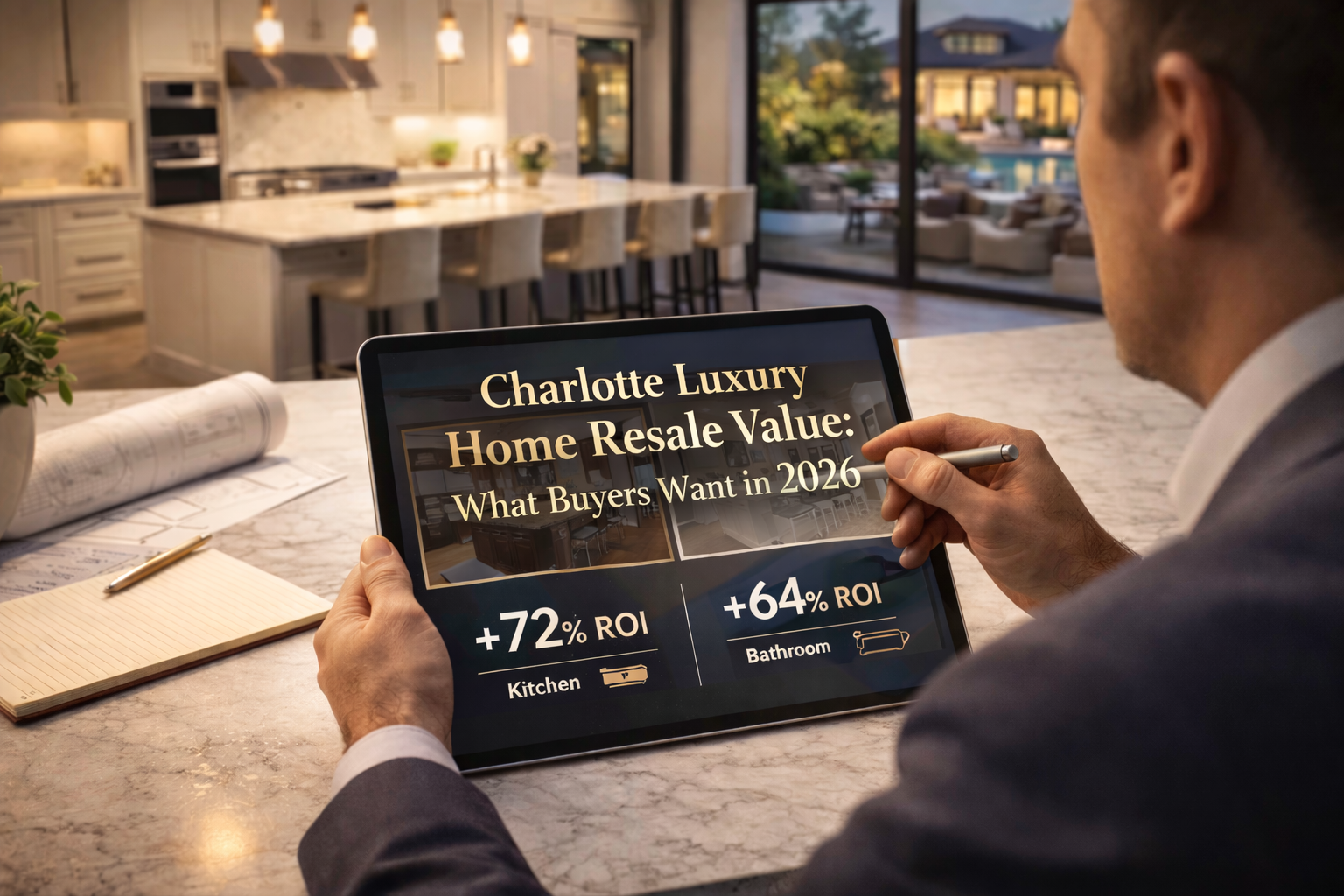 Luxury home improvement ROI analysis showing resale value features for Charlotte NC high-end properties