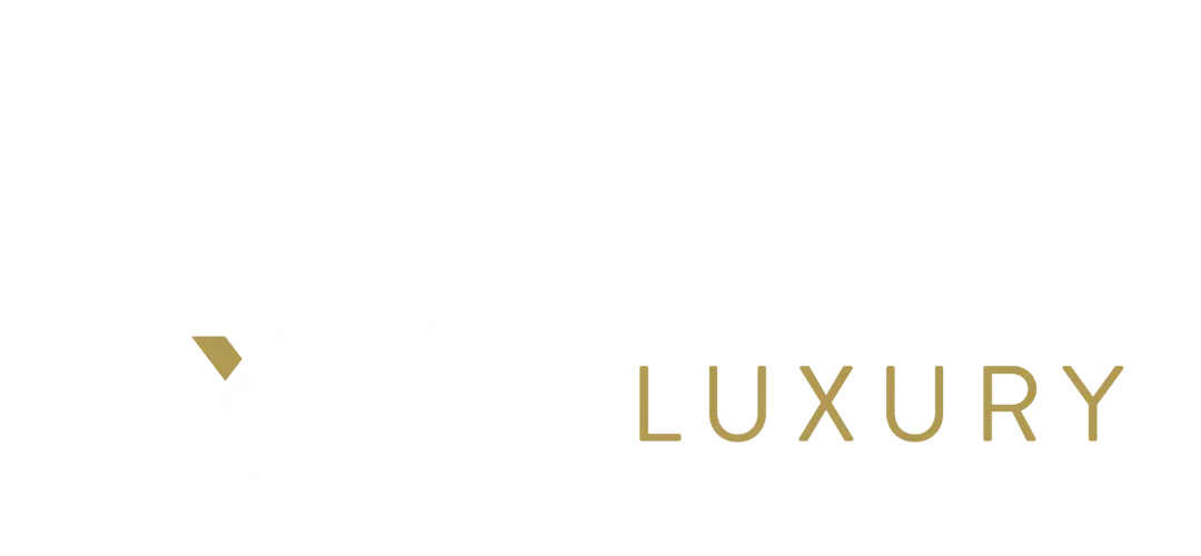 A white background with the word luxury in gold letters.