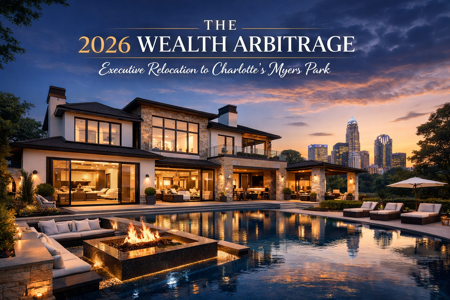 A modern luxury estate in Charlotte's Myers Park neighborhood, representing the 2026