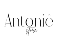 Un logotipo en blanco y negro para la tienda Antonia sobre un fondo blanco.