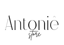 Un logotipo en blanco y negro para la tienda Antonia sobre un fondo blanco.
