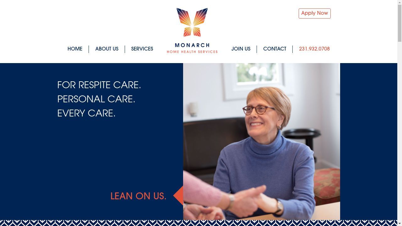 Monarch Home Healthcare website