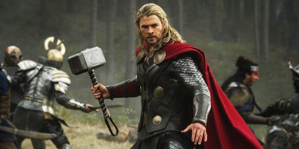 Thor holding a mjolnir for Denture Doctor