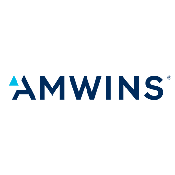 The amwins logo is blue and white on a white background.