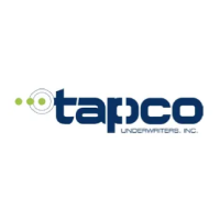 The logo for tapco underwaters inc. is blue and green.