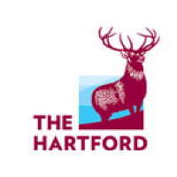 The hartford logo has a deer with antlers standing on a hill.