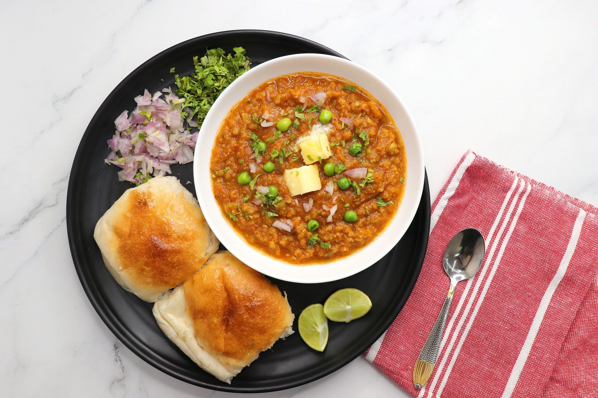 Indian Mumbai Street style Pav Bhaji