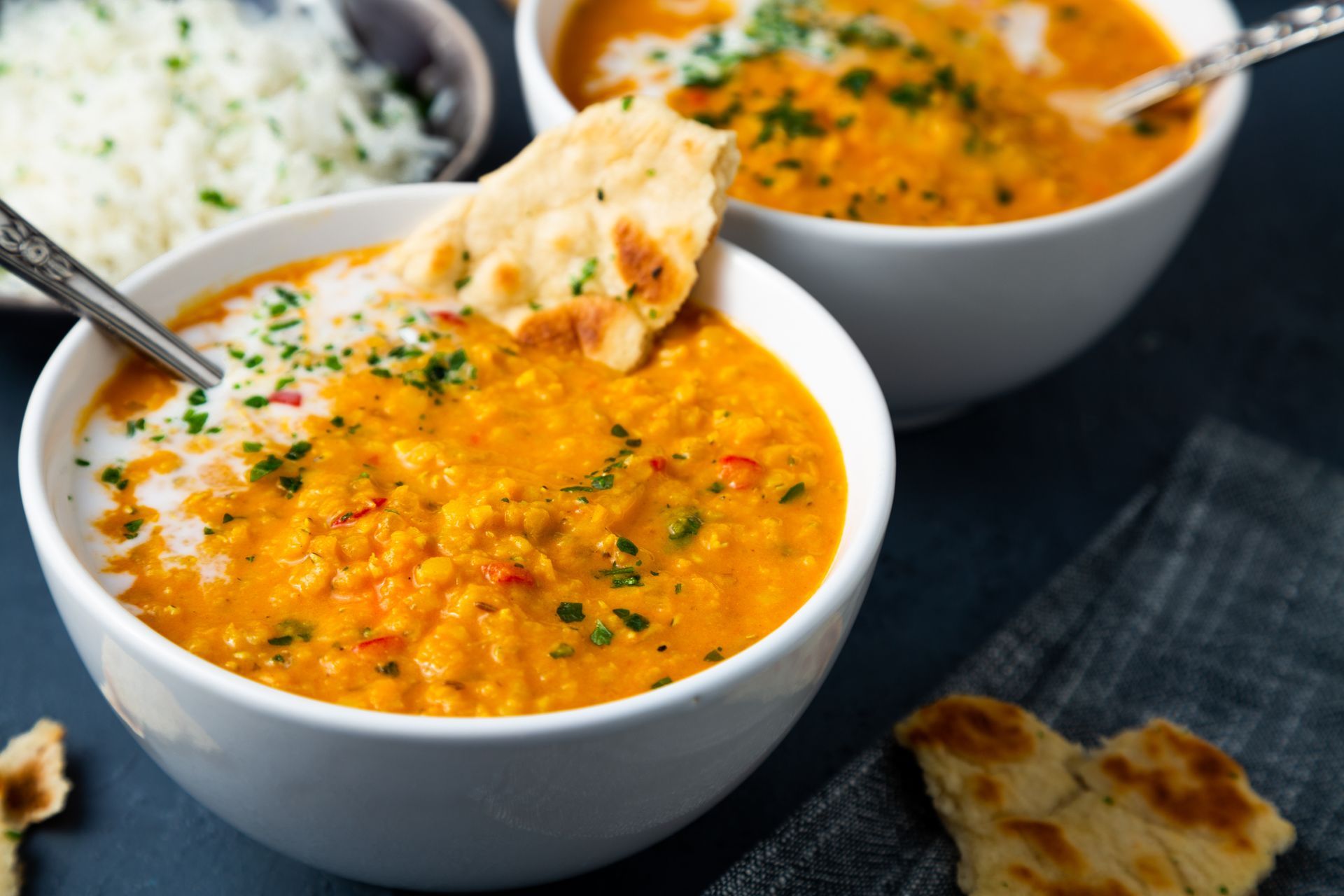 Red lentil soup with