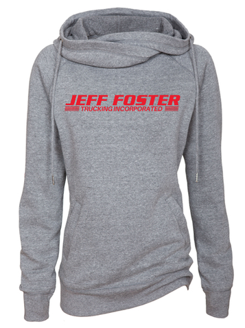 A grey hoodie with the name jeff foster on it
