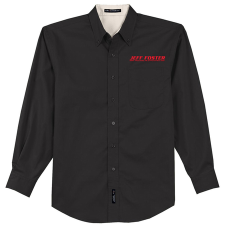 A black shirt with the name jeff foster on it