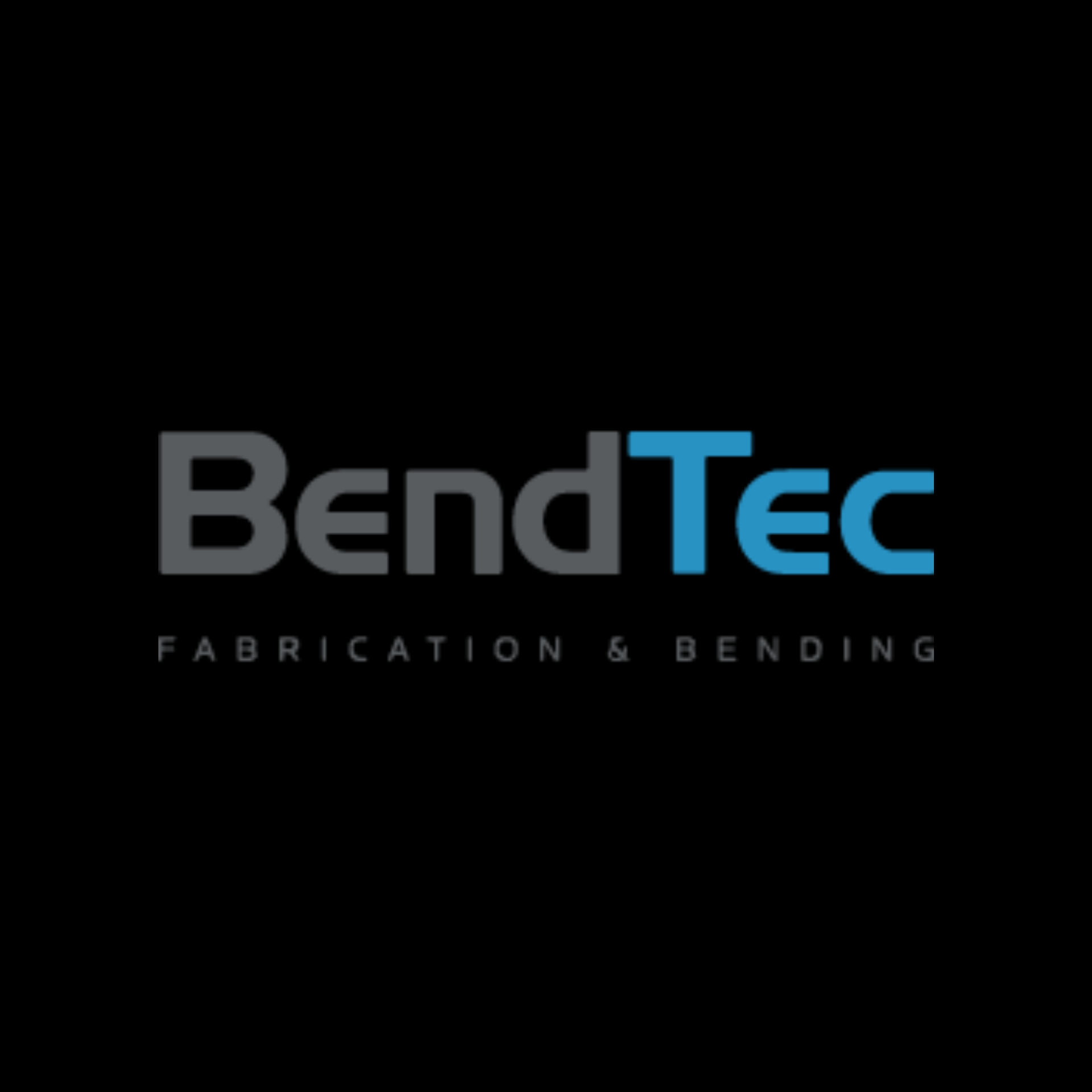 The logo for bendtec fabrication and bending is on a black background.