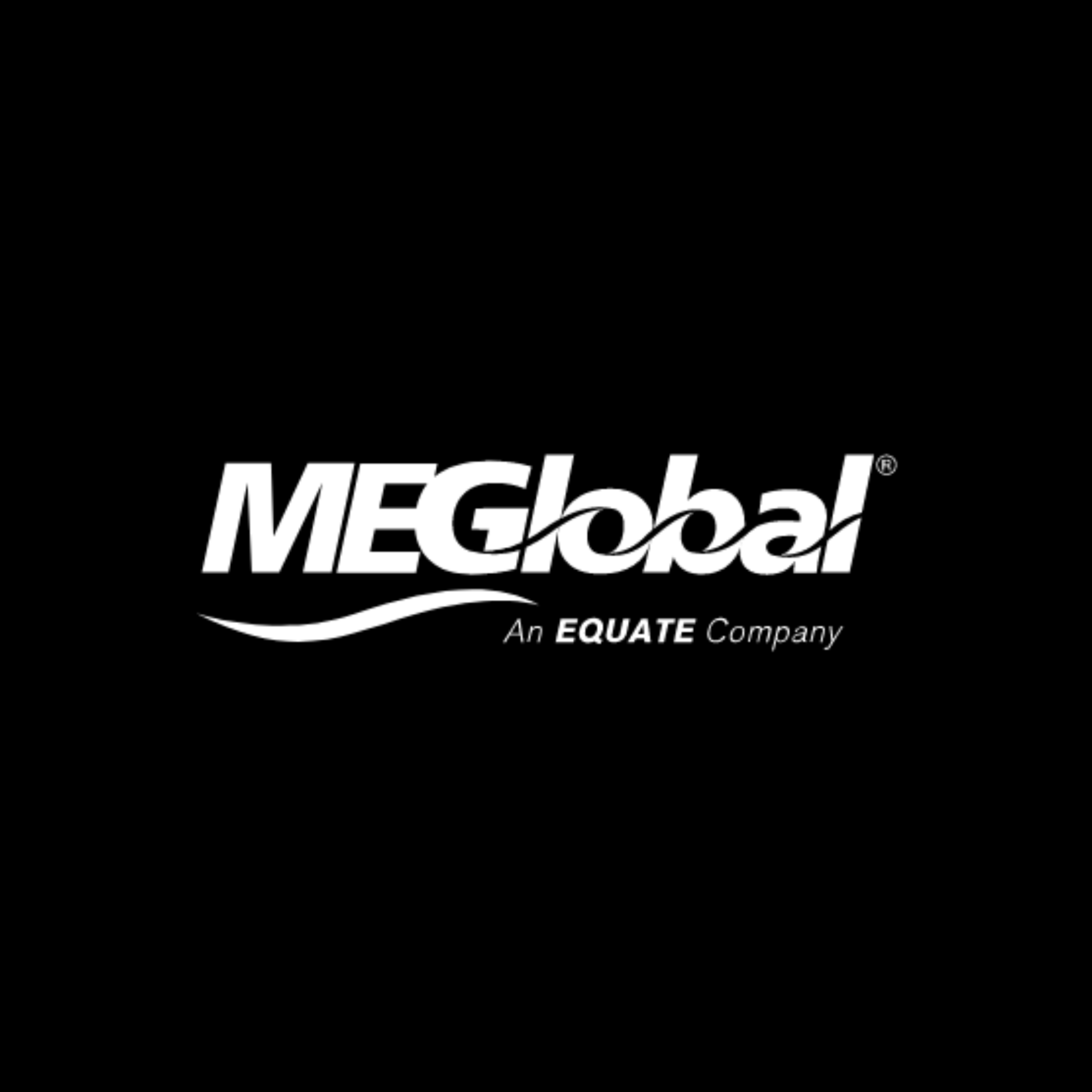 The meglobal logo is white on a black background.