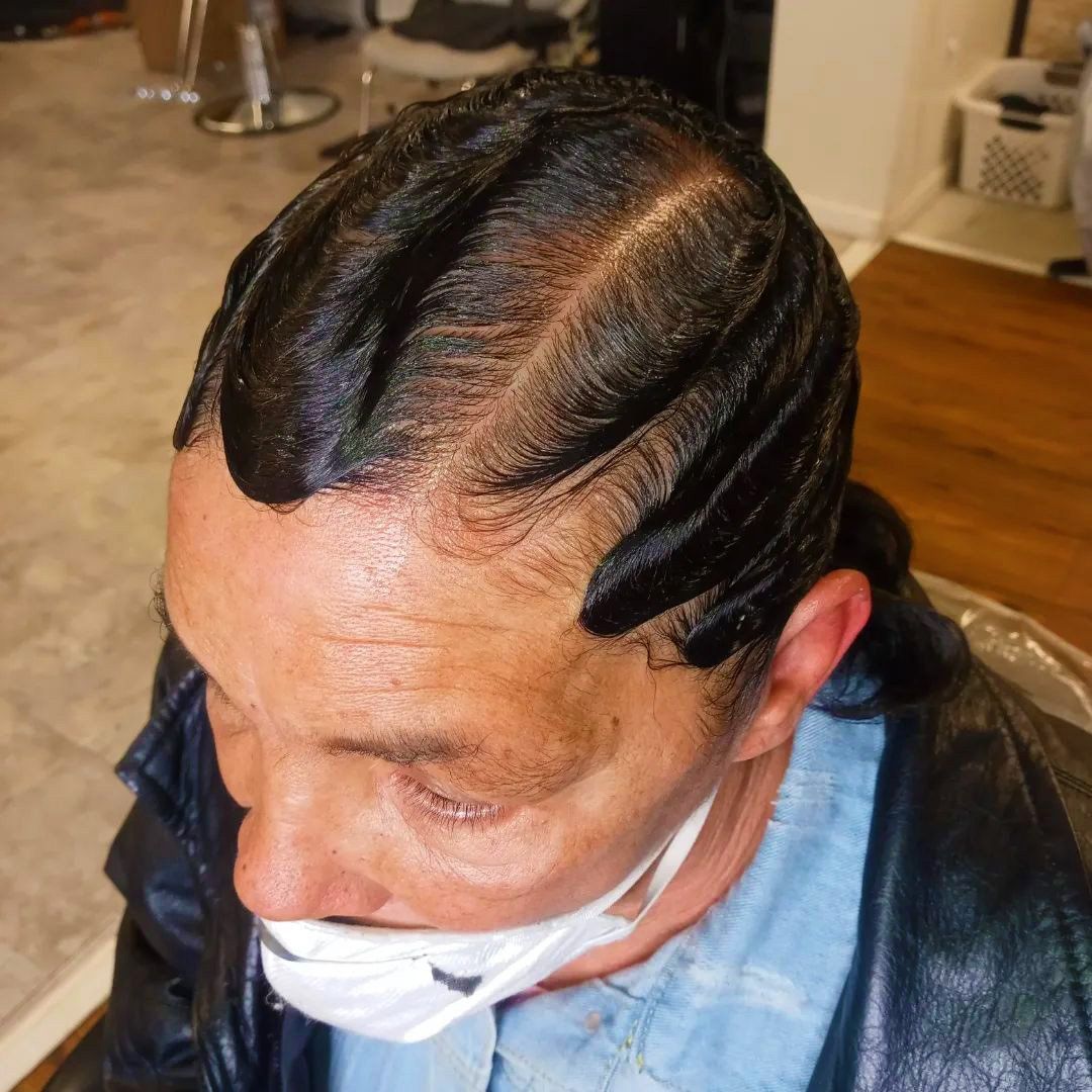 finger waves hair style  done by smith stylez hari salon in middle town