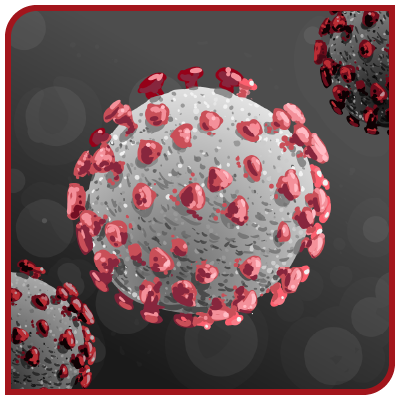 Un gros plan d'un virus avec des taches rouges dessus