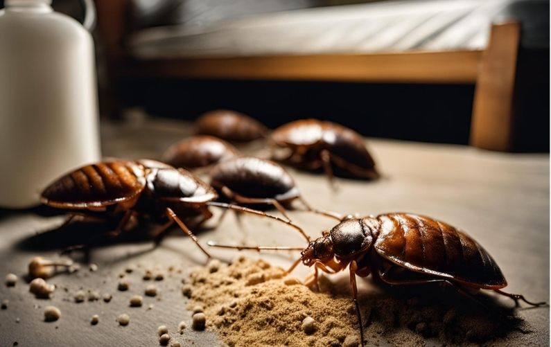 Un tas de terre de sommières pour lutter contre les punaises de lit dans une chambre à coucher