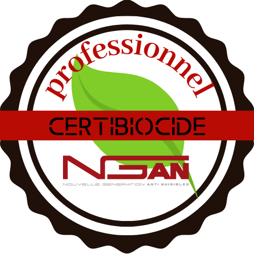 Un sceau qui dit certibiocide professionnel