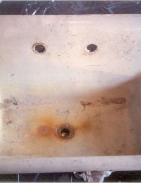 Before Cast Iron Sink Refinish — N. Charleston, SC — Surface Specialists