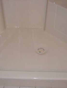 After Shower Pan Refinish — N. Charleston, SC — Surface Specialists