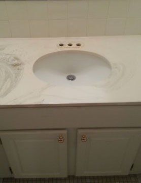 Before Sink Vanity Refinish — N. Charleston, SC — Surface Specialists