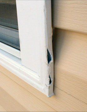 Before Vinyl Window Frame Repair — N. Charleston, SC — Surface Specialists