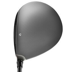 A TaylorMade Qi10 golf driver in dark gray, featuring a prominent face and club head.