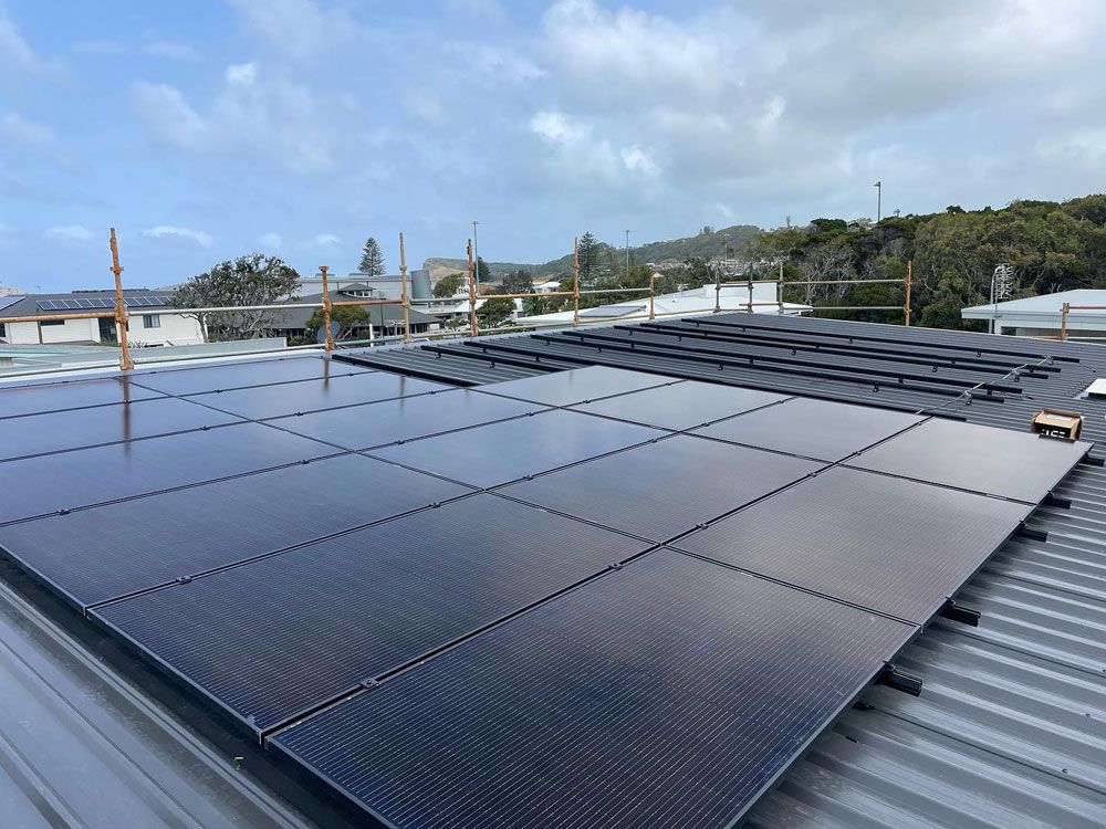 Half Way Through a Solar Panel Installation — Ocean Air Electrical in Ballina, NSW