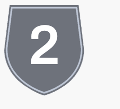 Gray shield with white