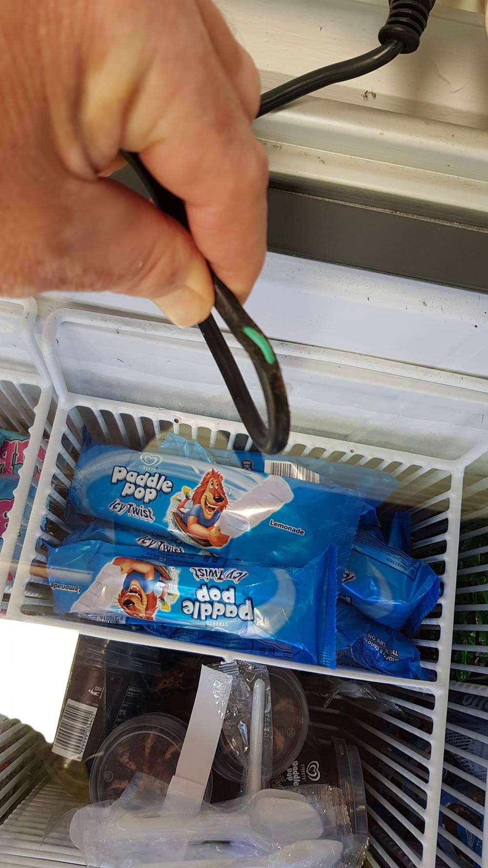 Damaged Wire In Ice Cream Freezer — Coastal Test & Tag in Bonville, NSW
