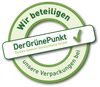 A green and white logo that says wir beteiligen der grünepunkt