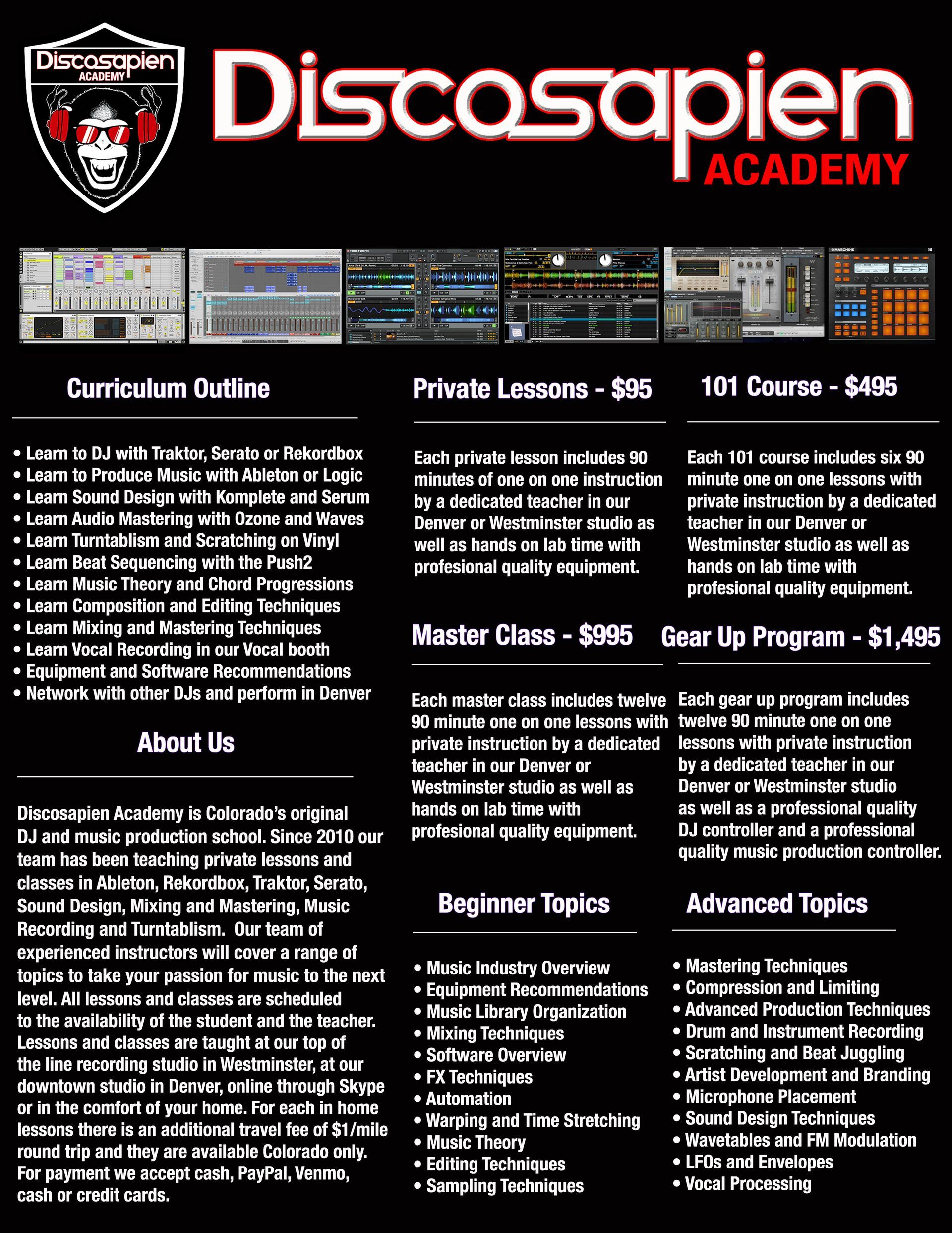 Academy Pricing Sheet