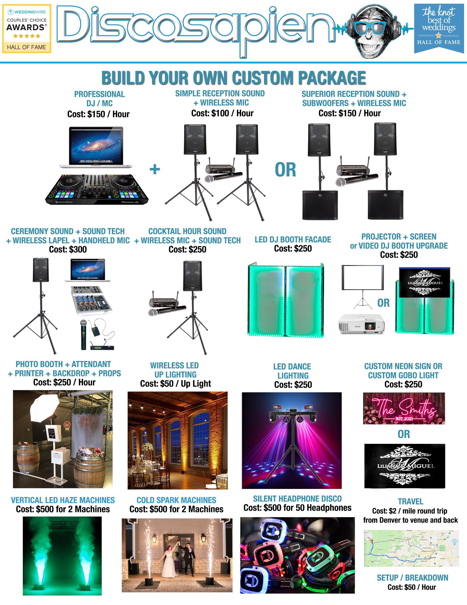 Weddings Pricing Sheet