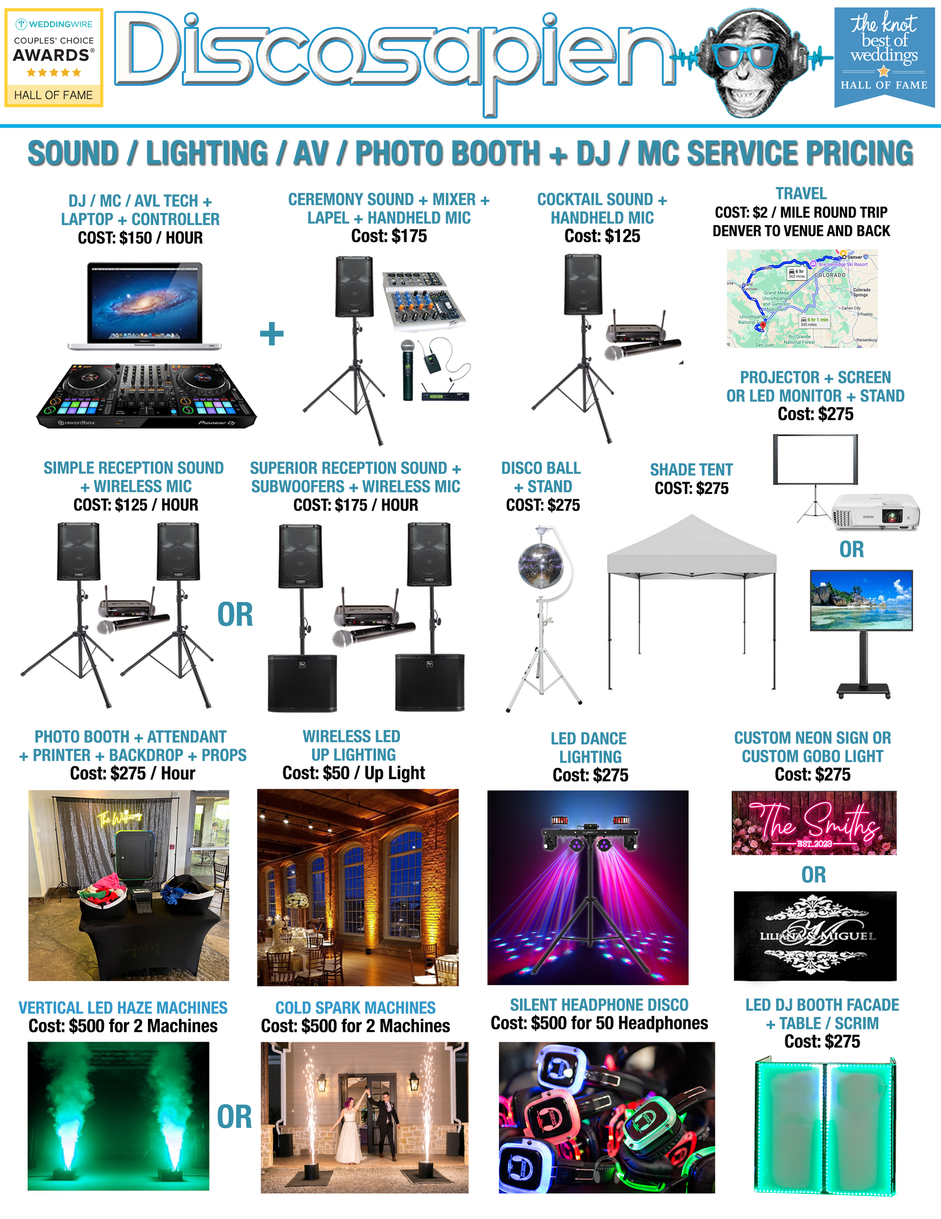 Weddings Pricing Sheet