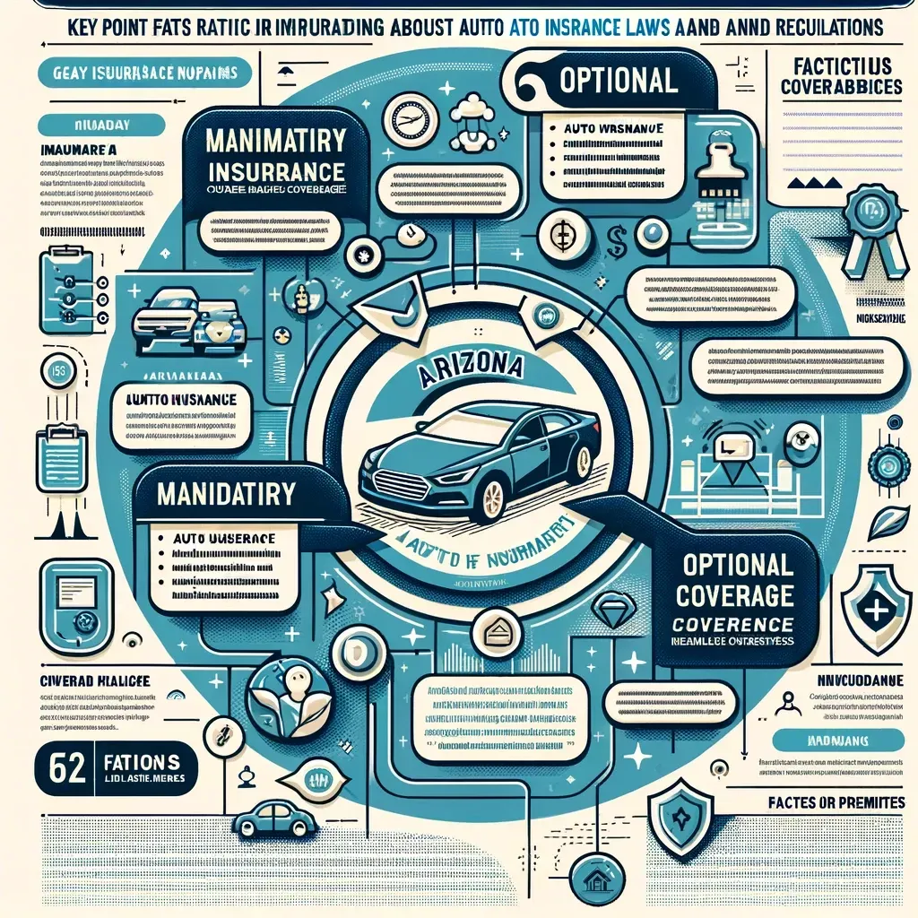 A blue and white illustration of a car insurance policy.