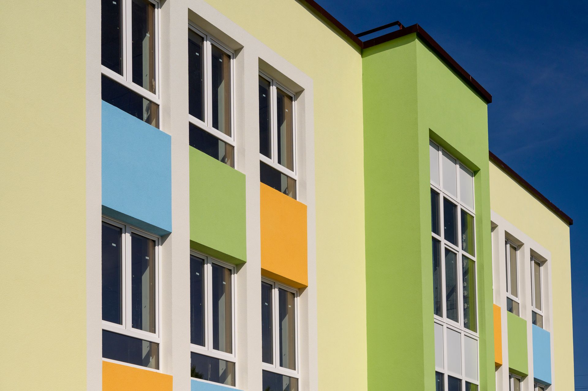Colorful modern building facade.