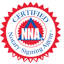 A logo for a certified notary signing agent