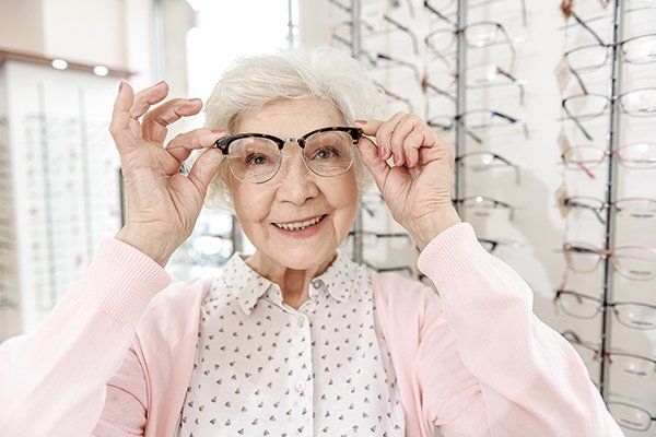 Senior Wearing The Eyeglass — Tonawanda, NY — Eyesight Medical Center