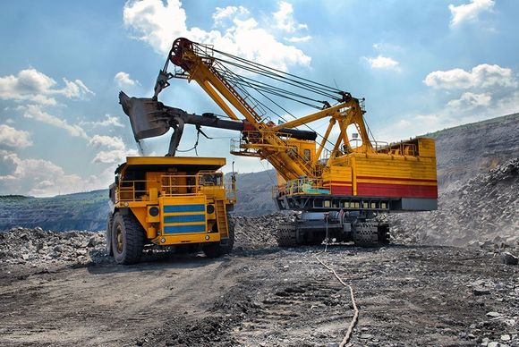 work in progress at a mining site