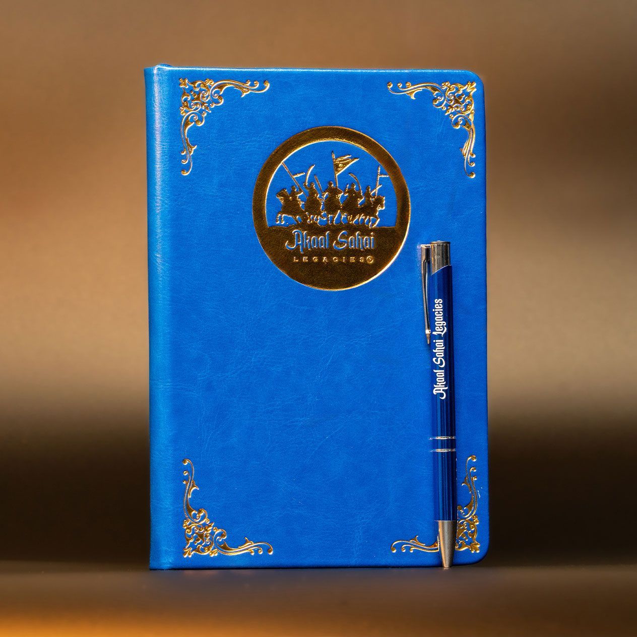 A5 Leather Style Notebook with Ballpoint Pen