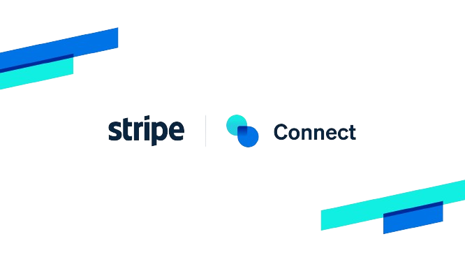 A logo for stripe and connect on a white background.