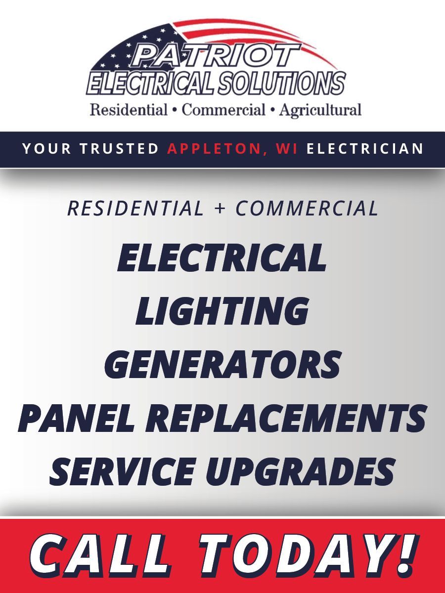 An advertisement for patriot electrical solutions that says call today