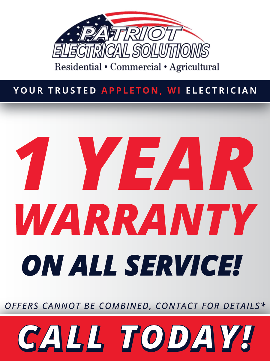 Patriot electrical solutions offers a 1 year warranty on all service