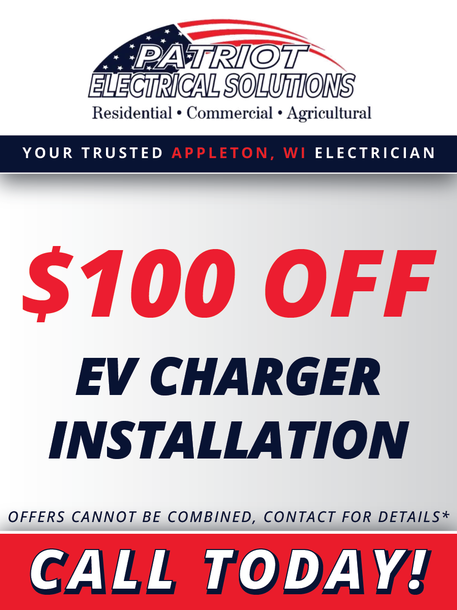 Patriot electrical solutions is offering a $100 off ev charger installation
